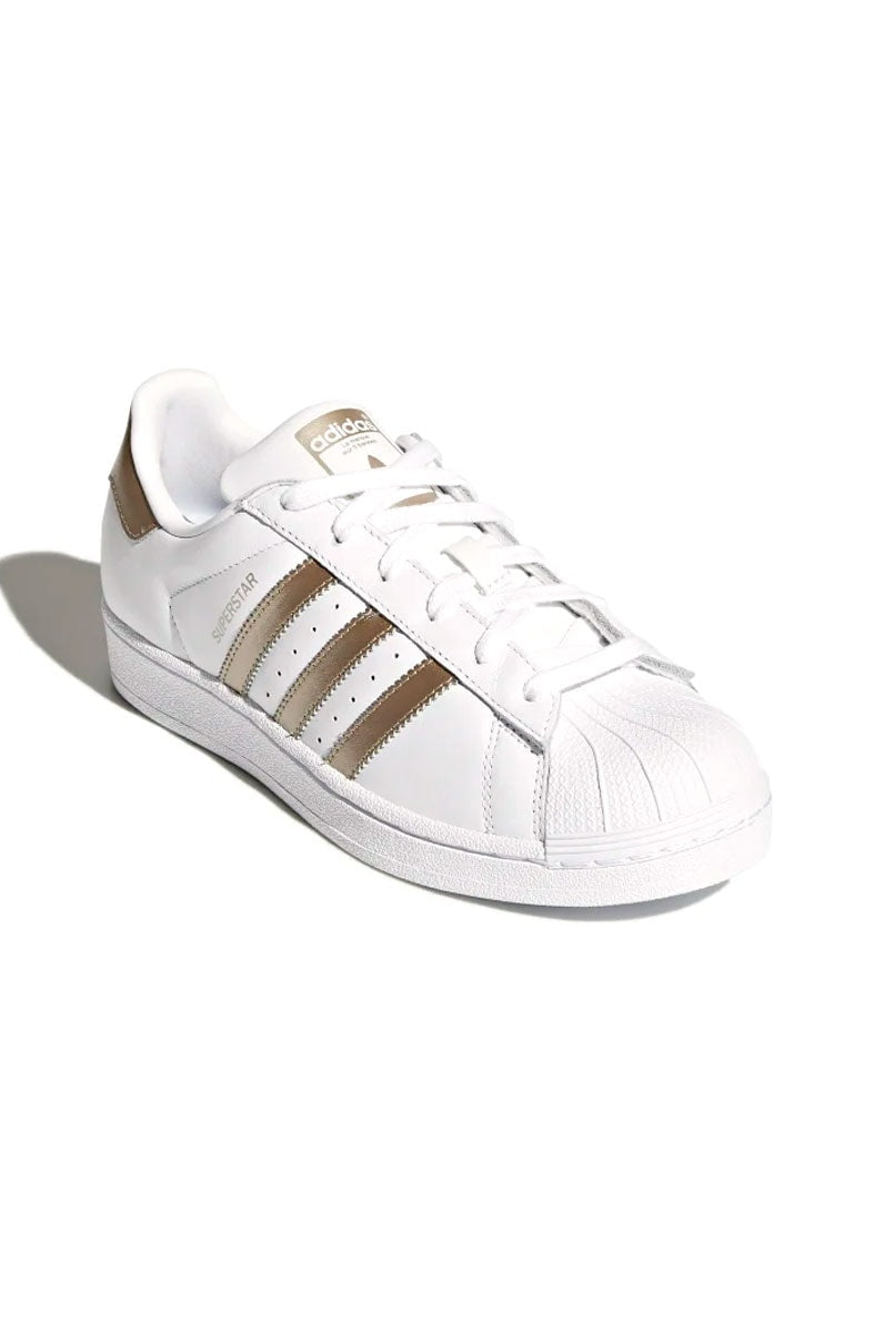 Tênis Adidas Superstar Feminino Branco/Dourado