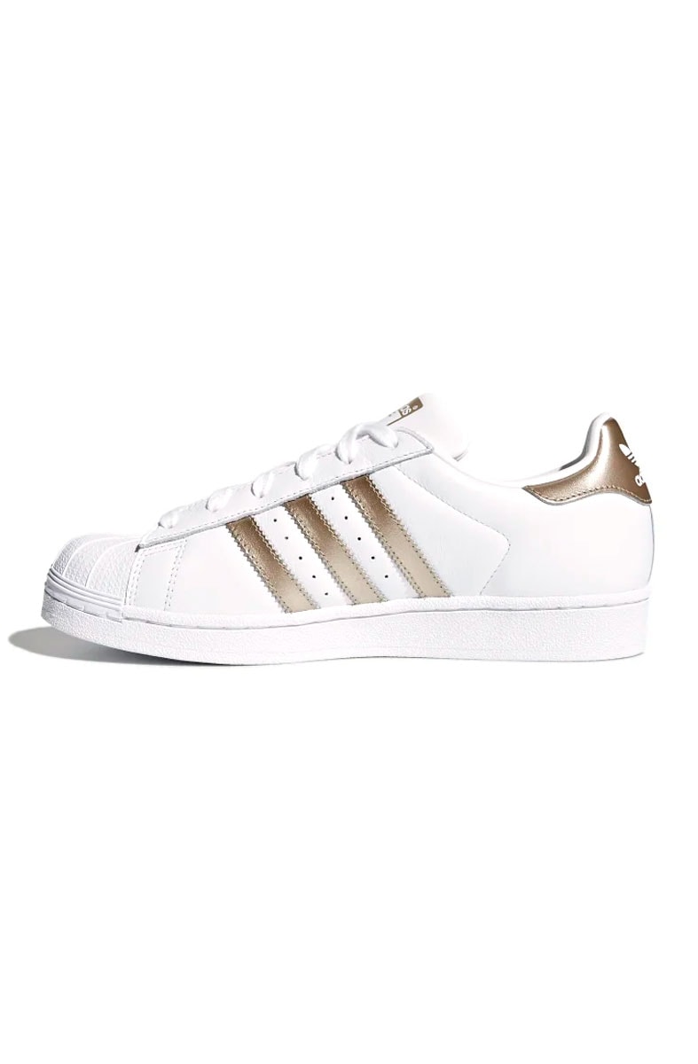 Tênis Adidas Superstar Feminino Branco/Dourado
