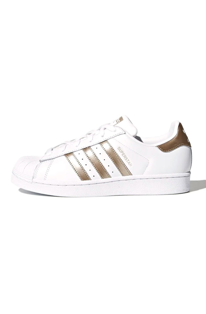Tênis Adidas Superstar Feminino Branco/Dourado