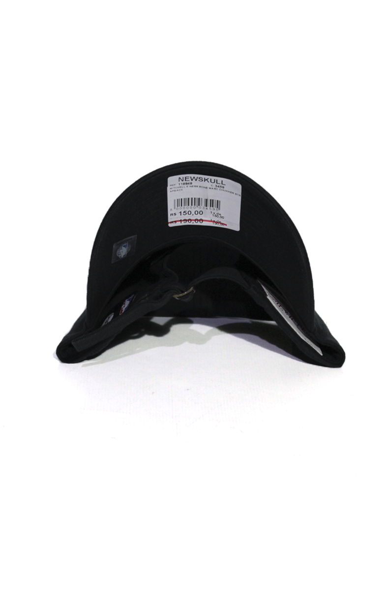 Bone Aba Curva Mitchell and Ness Brooklyn Nets Chukker Strapback Preto