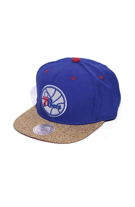 Boné Mitchell and Ness Snapback NBA Philadelphia 76ers Cork