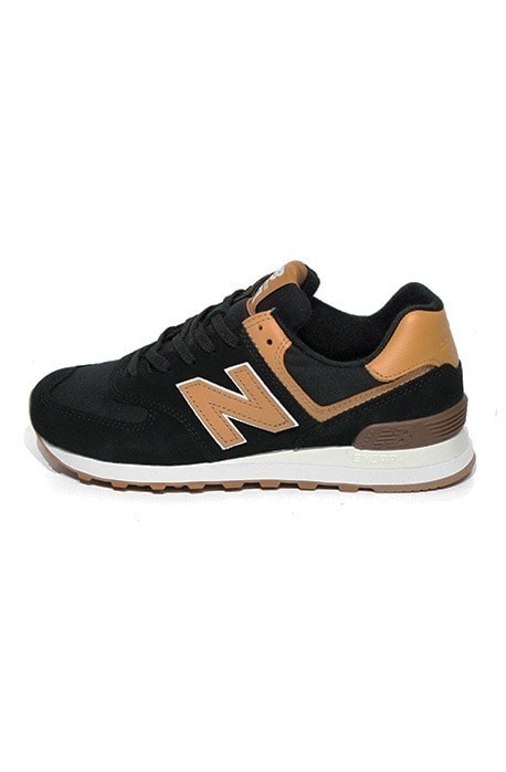 Tênis New Balance 574 Preto com Marrom