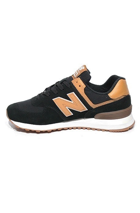Tênis New Balance 574 Preto com Marrom