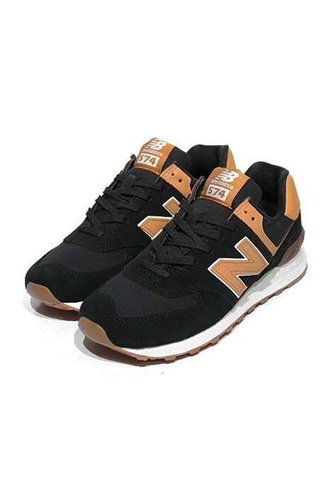 Tênis New Balance 574 Preto com Marrom