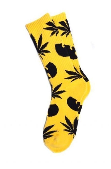 Meia HUF x Wu-Tang Brand Plantlife Amarela com Preto