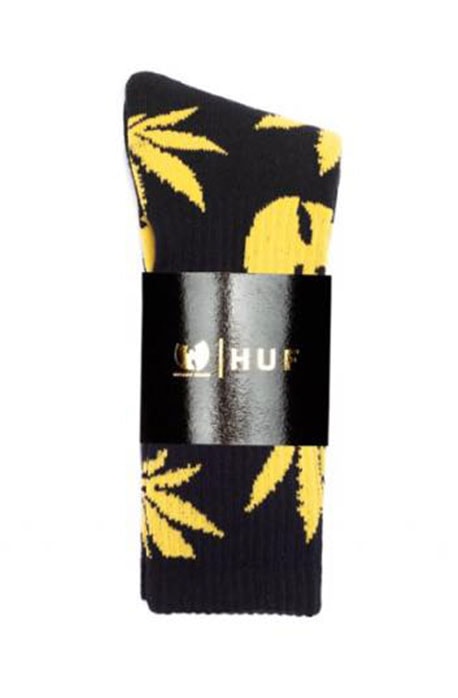 Meia HUF x Wu-Tang Brand Plantlife Preta com Amarelo