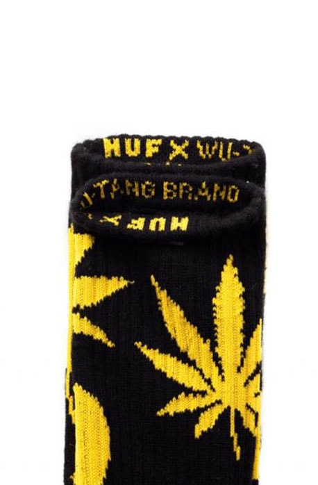 Meia HUF x Wu-Tang Brand Plantlife Preta com Amarelo