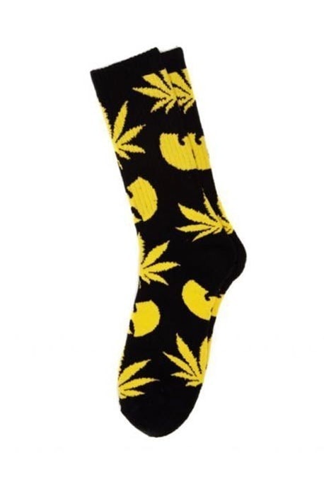 Meia HUF x Wu-Tang Brand Plantlife Preta com Amarelo