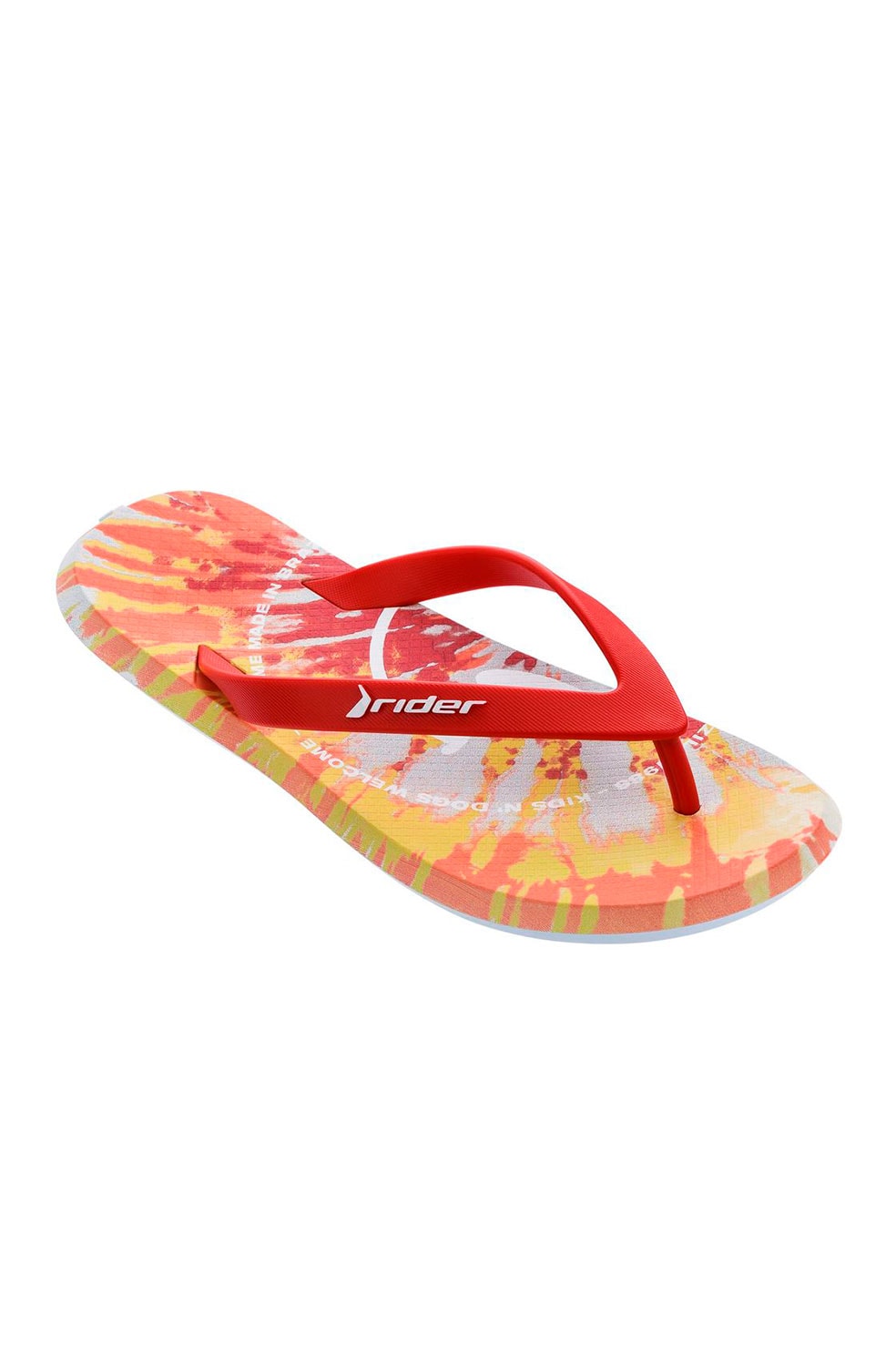 Chinelo Dedo Rider R1 Light Tie Dye Branco/Vermelho