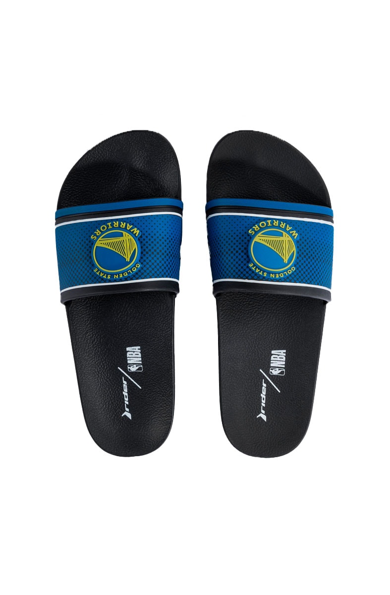 Chinelo Slide Rider Full 86 NBA Golden State Warriors Preto/Azul