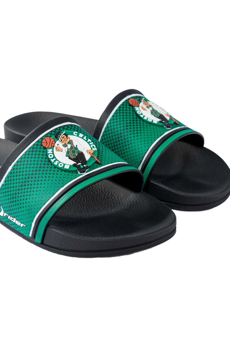 Chinelo Slide Rider Full 86 NBA Boston Celtics Preto/Verde