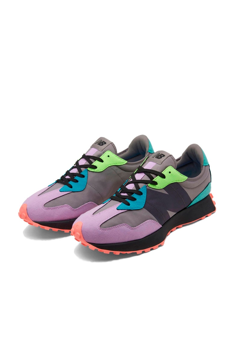 Tênis New Balance 327 MS327EZ Cinza/Verde/Rosa