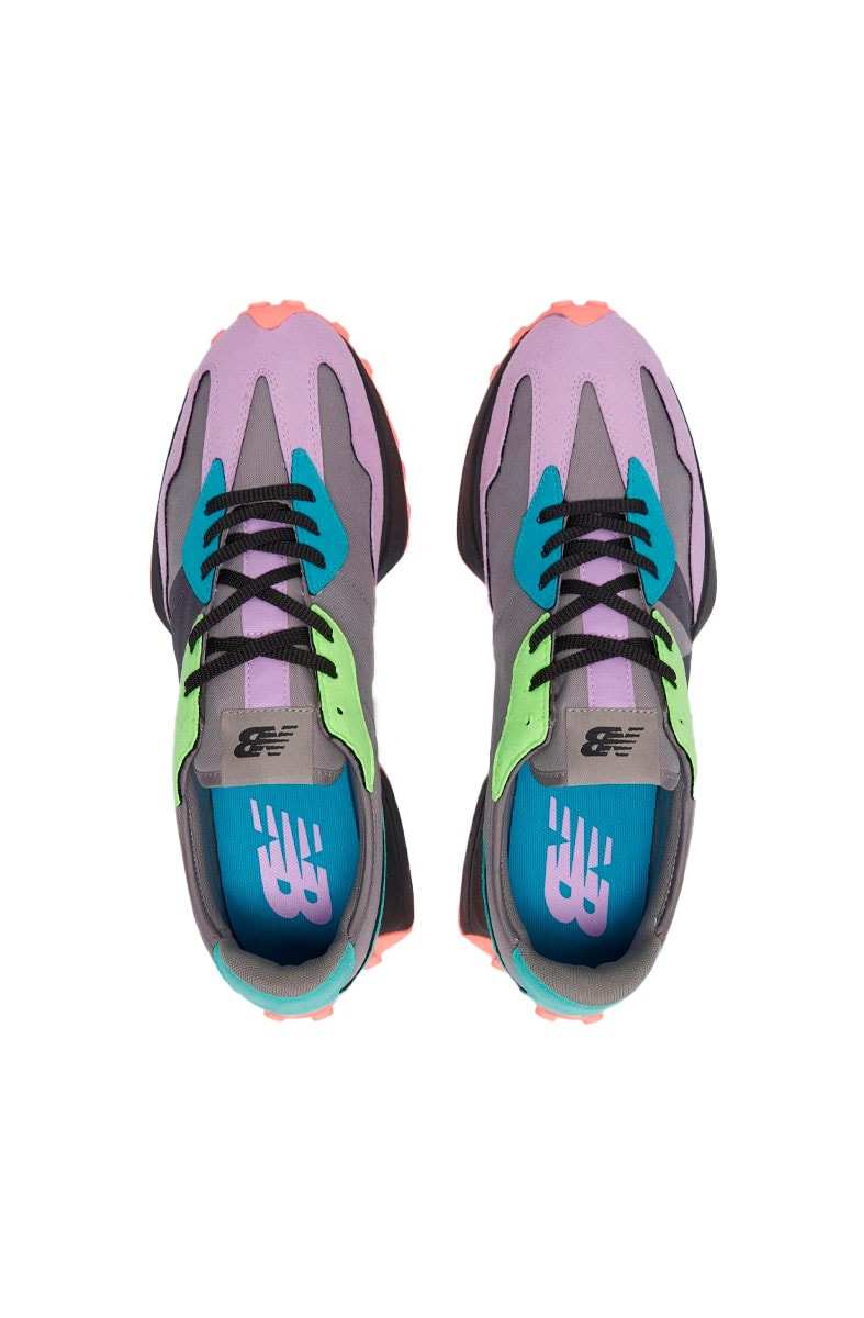 Tênis New Balance 327 MS327EZ Cinza/Verde/Rosa