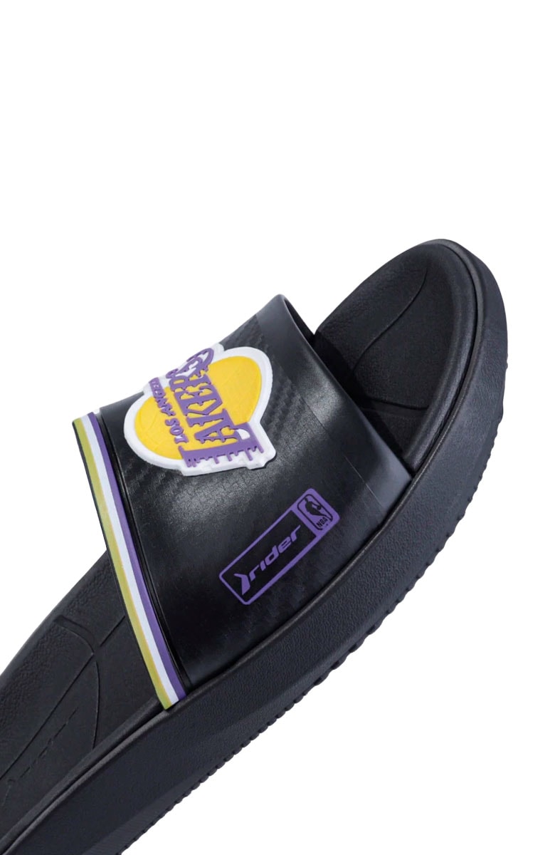 Chinelo Slide Rider Block NBA Los Angeles Lakers Preto/Amarelo