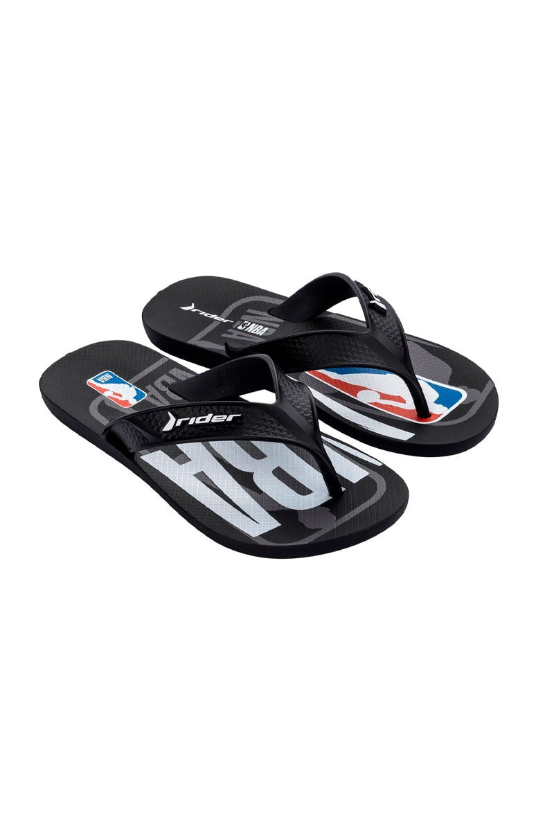 Chinelo Rider Street Bold NBA Preto/Branco