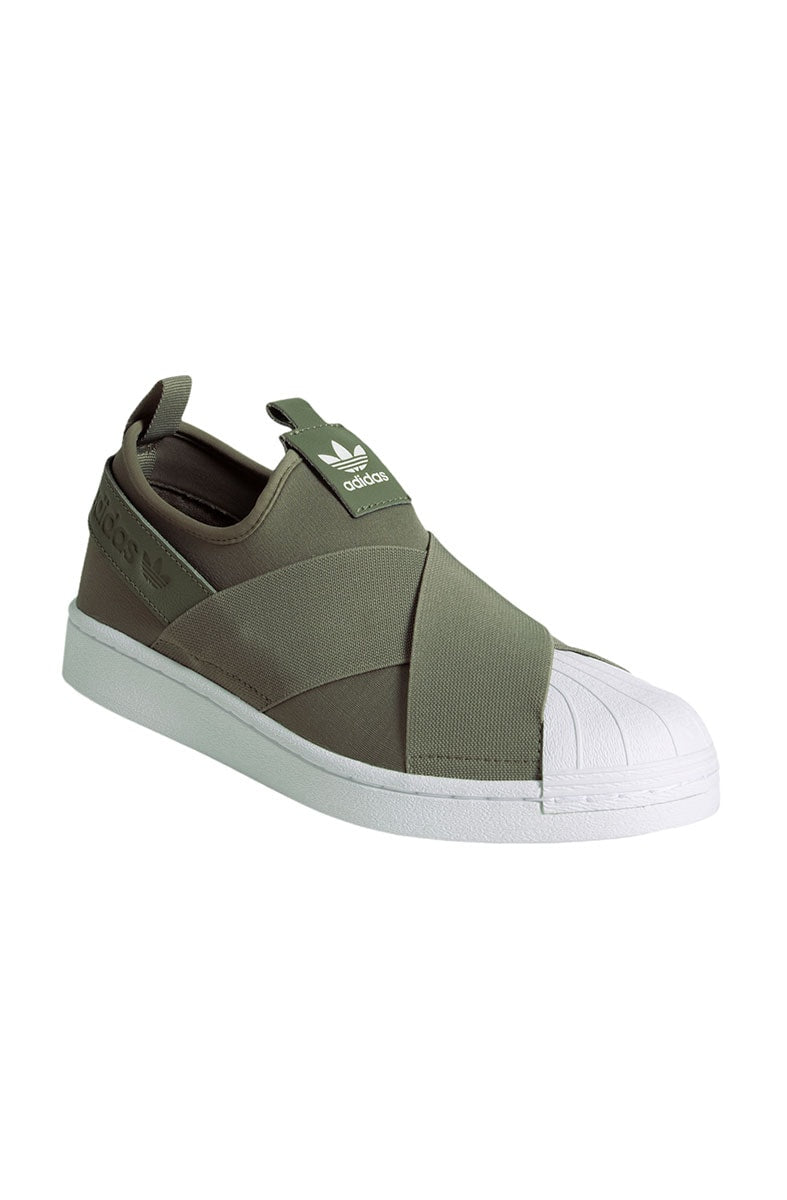 Tênis Adidas Superstar Slip On Verde/Branco