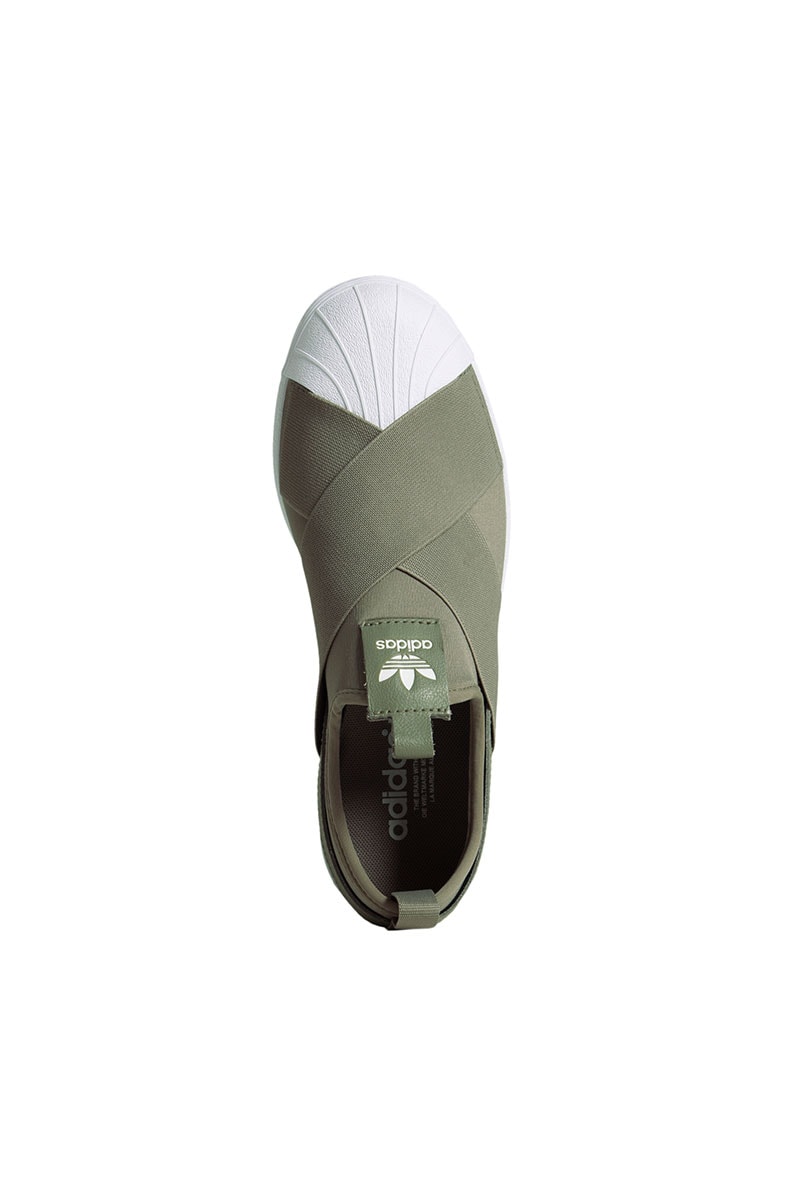 Tênis Adidas Superstar Slip On Verde/Branco