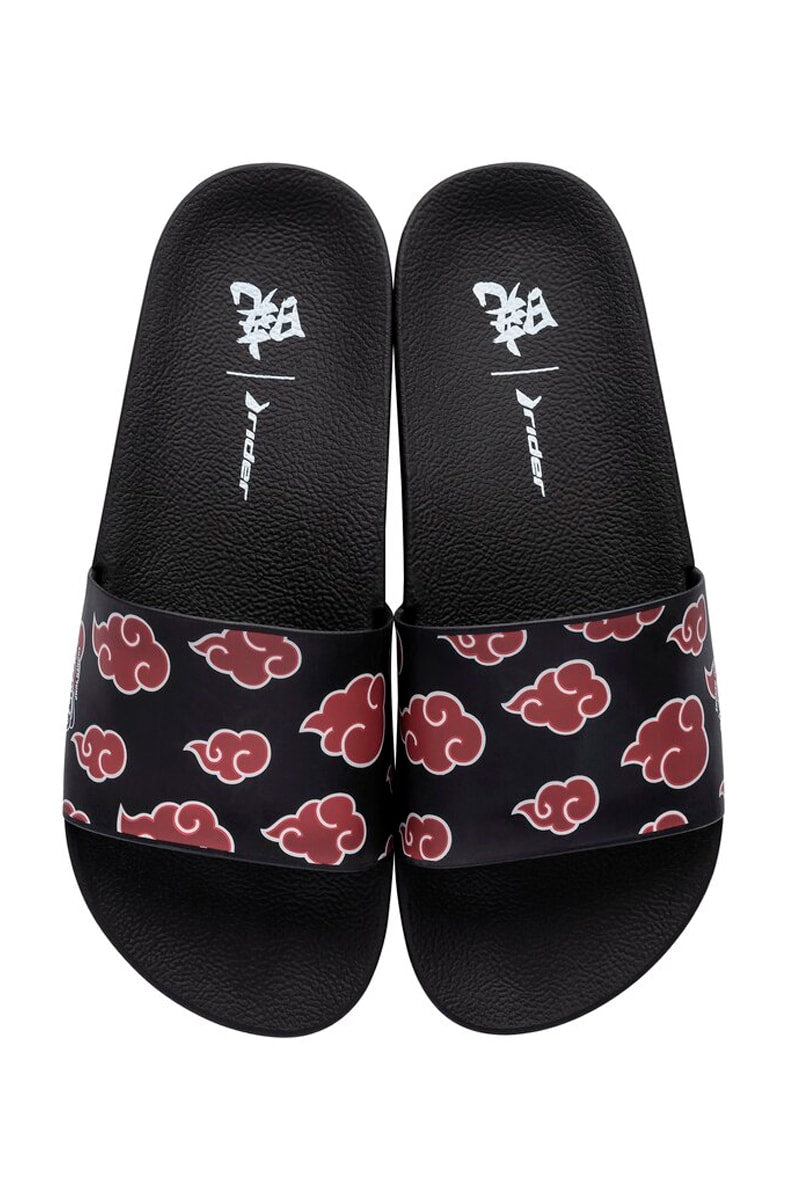 Chinelo Slide Rider Full 86 Naruto Akatsuki Preto/Vermelho