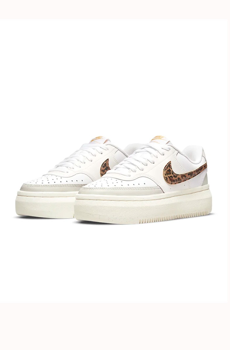Tênis Nike Court Vision Alta Leopard Feminino Branco/Bege