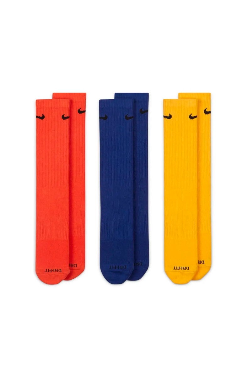 Meia Nike Everyday Plus Lightweight Amarelo/Azul/Laranja