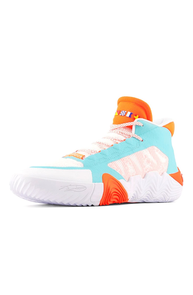 Tênis New Balance BBKLSSD Kawhi II Ocean Blue Branco/Laranja/Azul