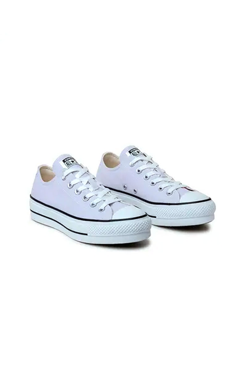 Tênis Converse Chuck Taylor All Star Lift Plataforma Low Seasonal Rosa/Branco