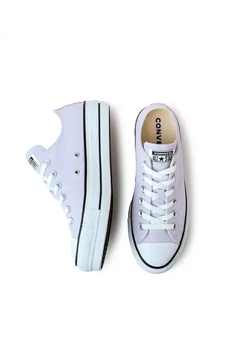 Tênis Converse Chuck Taylor All Star Lift Plataforma Low Seasonal Rosa/Branco