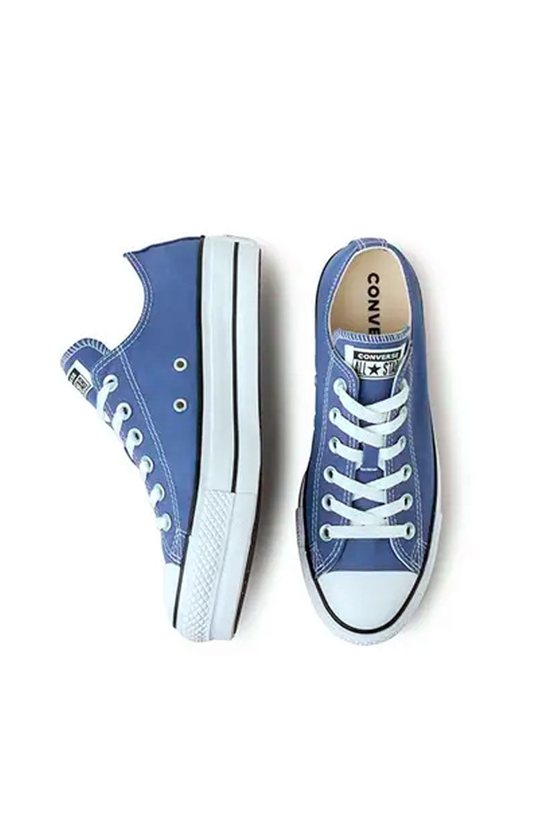 Tênis Converse Chuck Taylor All Star Lift Plataforma Low Seasonal Azul/Branco