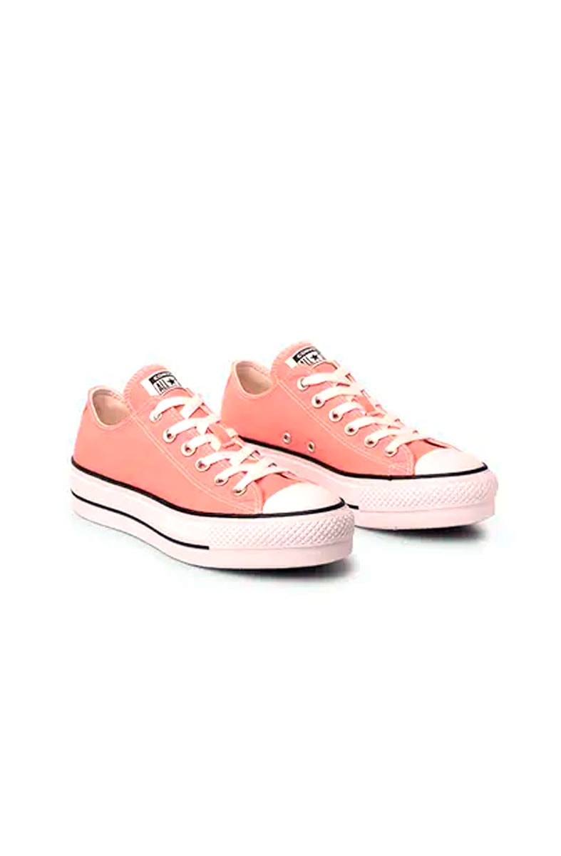 Tênis Converse Chuck Taylor All Star Lift Plataforma Low Seasonal Laranja/Branco
