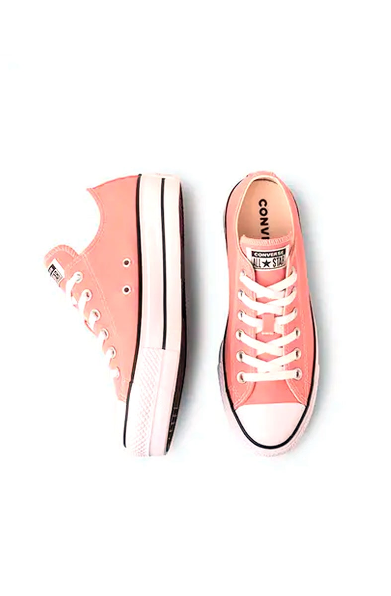 Tênis Converse Chuck Taylor All Star Lift Plataforma Low Seasonal Laranja/Branco