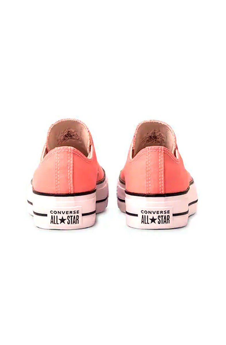 Tênis Converse Chuck Taylor All Star Lift Plataforma Low Seasonal Laranja/Branco