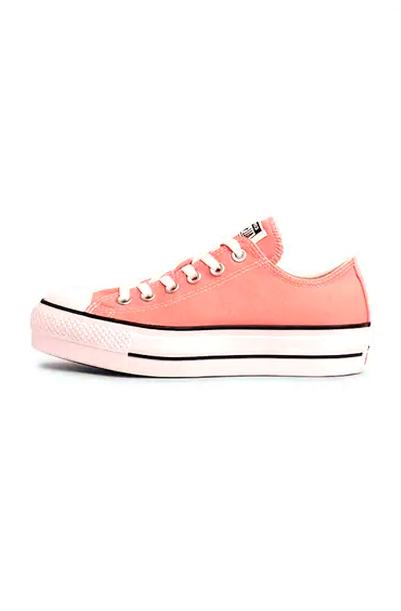Tênis Converse Chuck Taylor All Star Lift Plataforma Low Seasonal Laranja/Branco
