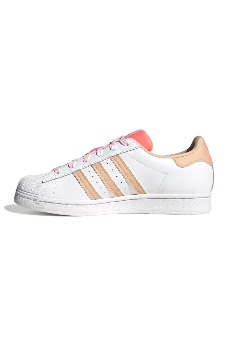 Tênis Adidas Superstar Branco/Rosa
