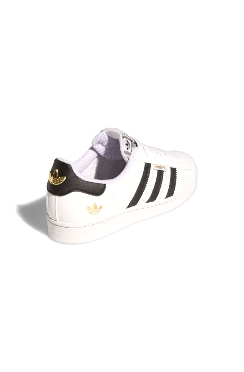 Tênis Adidas Superstar J Branco/Preto/Dourado