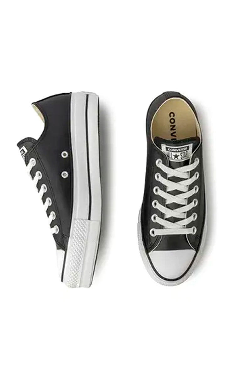 Tênis Converse Chuck Taylor All Star Lift Plataforma Couro Preto/Branco