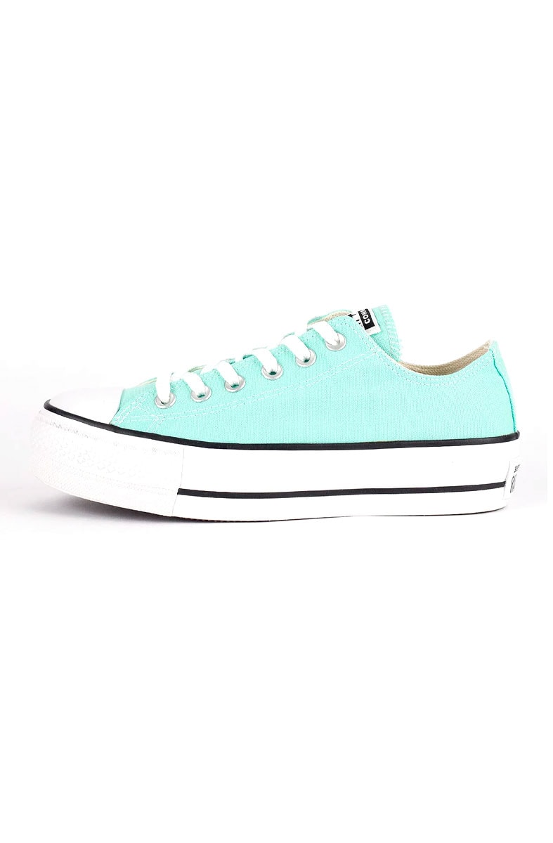 Tênis Converse Chuck Taylor All Star Lift Plataforma Low Seasonal Verde Água/Branco
