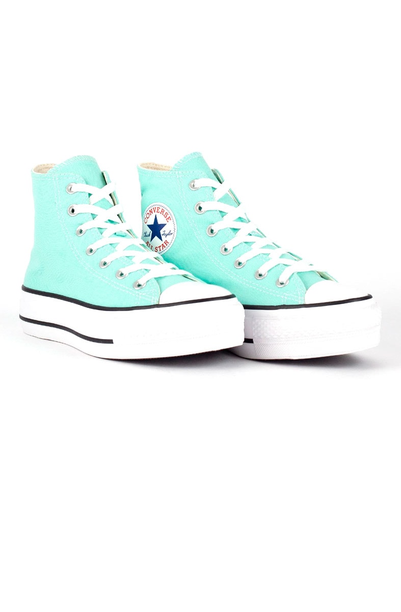 Tênis Converse Chuck Taylor All Star Lift Hi Plataforma Seasonal Verde/Branco