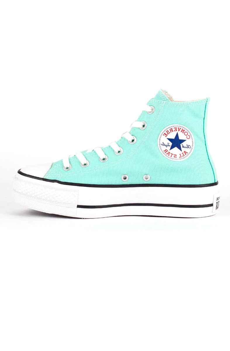 Tênis Converse Chuck Taylor All Star Lift Hi Plataforma Seasonal Verde/Branco