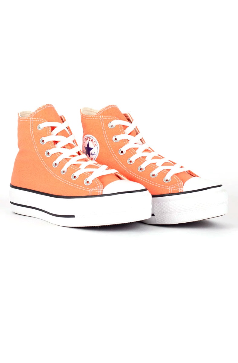 Tênis Converse Chuck Taylor All Star Lift Hi Plataforma Seasonal Laranja/Branco