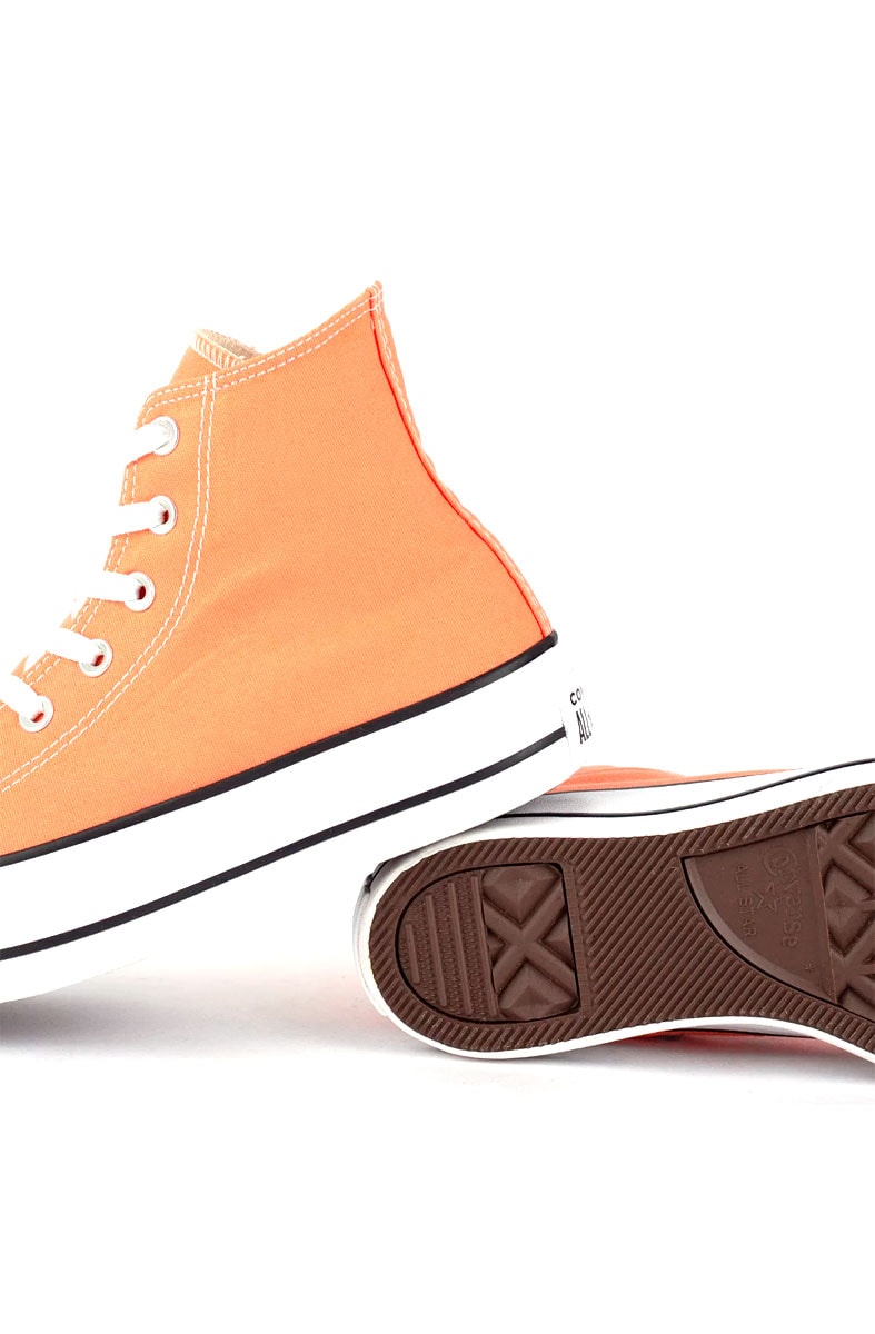 Tênis Converse Chuck Taylor All Star Lift Hi Plataforma Seasonal Laranja/Branco