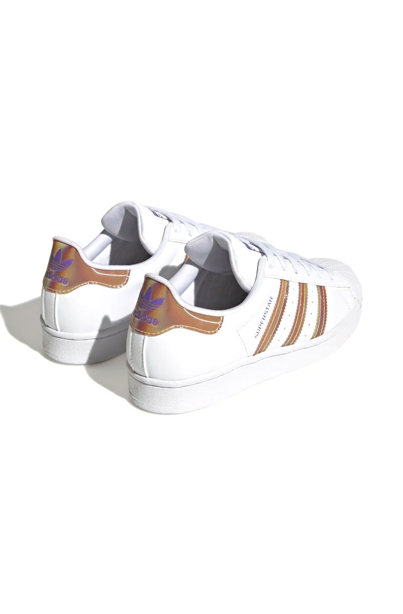 Tênis Adidas Superstar J Branco/Roxo