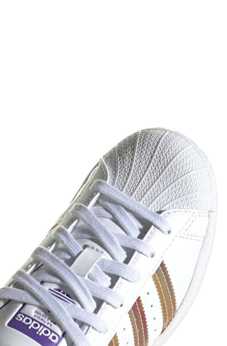 Tênis Adidas Superstar J Branco/Roxo