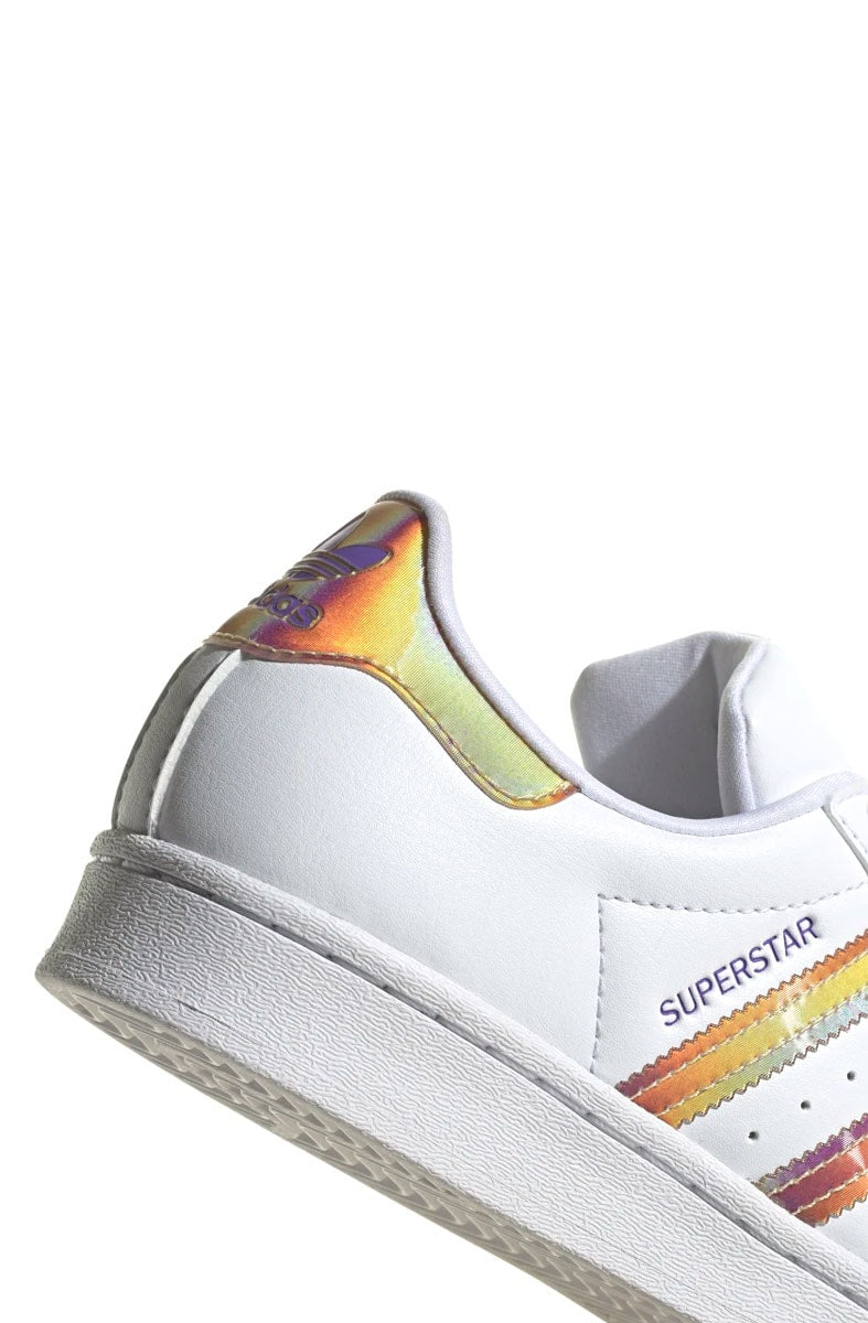 Tênis Adidas Superstar J Branco/Roxo