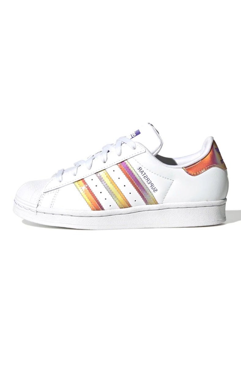 Tênis Adidas Superstar J Branco/Roxo