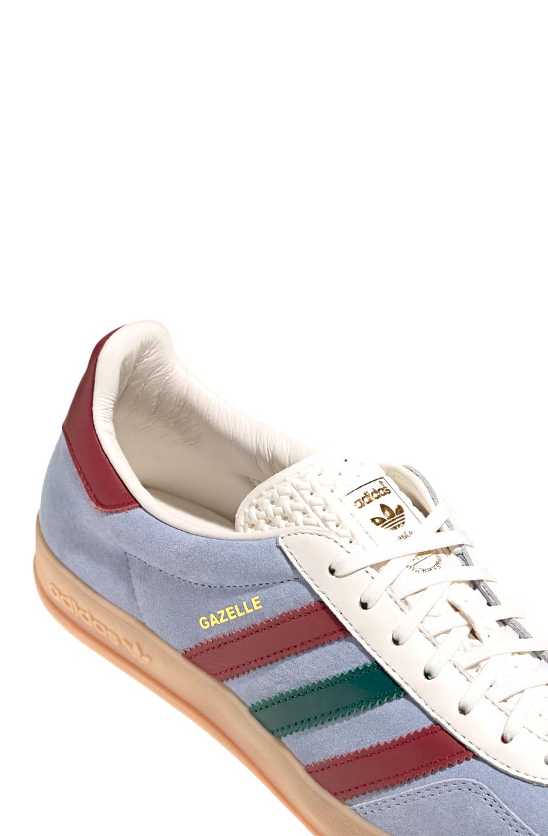 Tênis Adidas Gazelle Indoor Azul Claro/Bordô/Verde