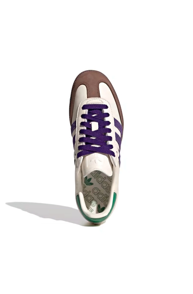 Tênis Adidas Samba OG Off-White/Roxo/Verde ID8349