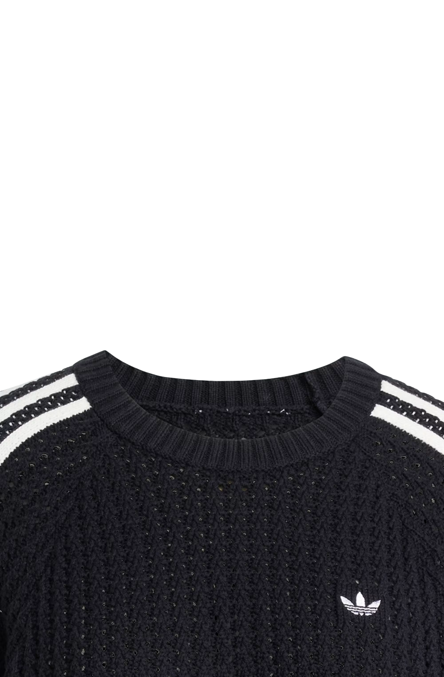 Moletom Adidas Knitted Adicolor Crew Preto/Branco