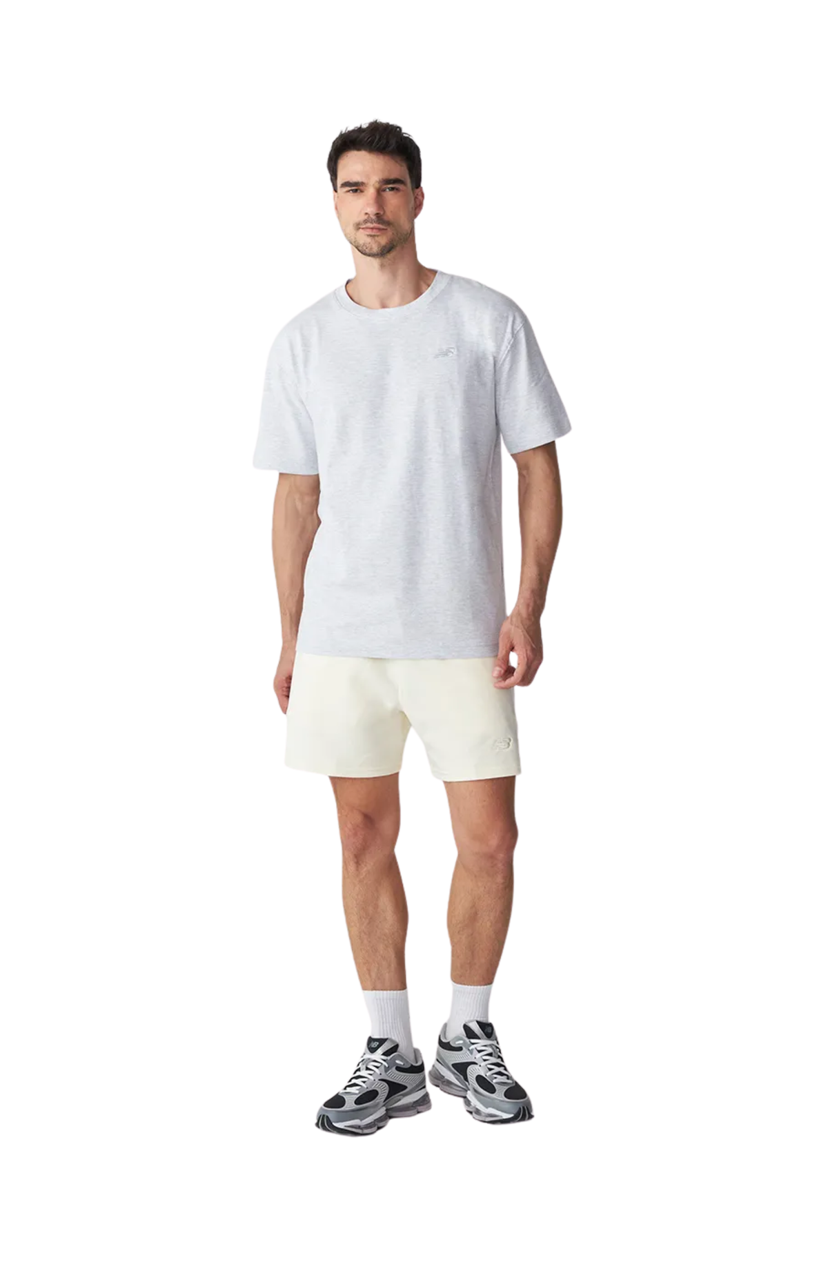 Camiseta New Balance Small Logo Cinza Mescla