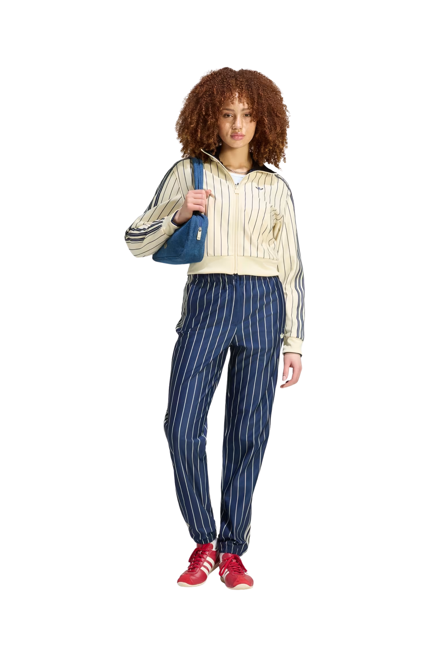 Jaqueta Adidas Reversível Firebird Bege/Azul Marinho