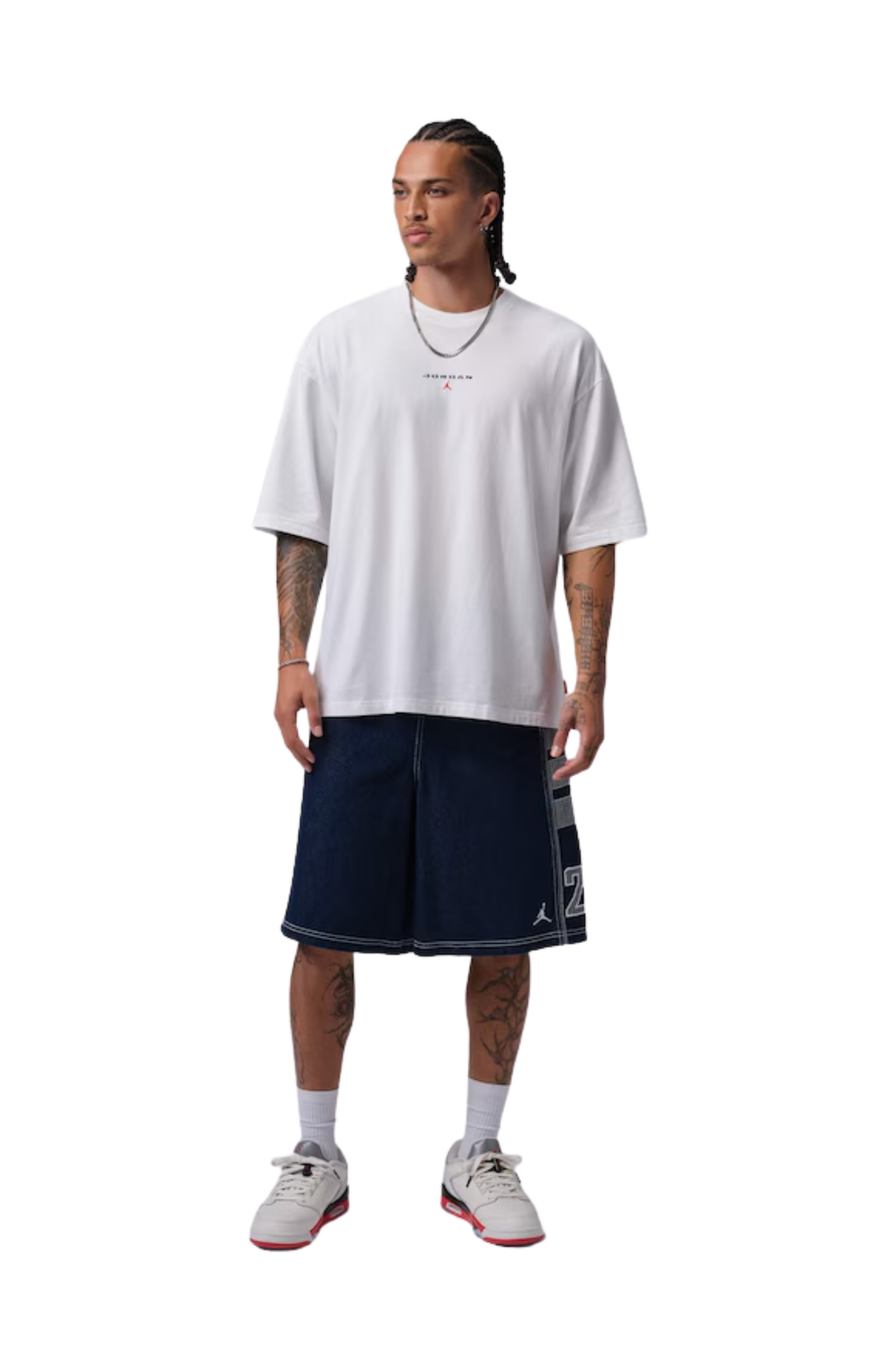Camiseta Jordan Flight Essentials Oversized Patch Branco